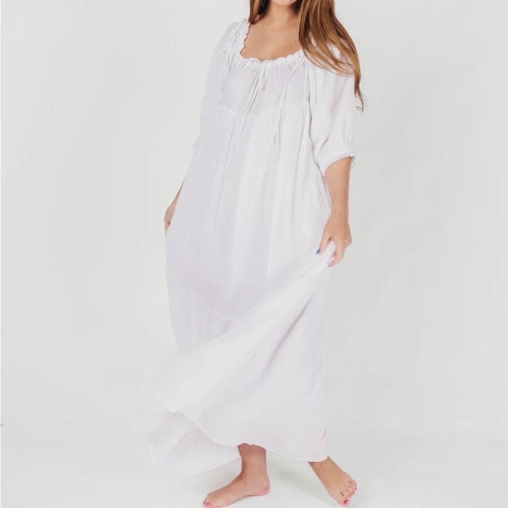 White Flowing Maxi Dress